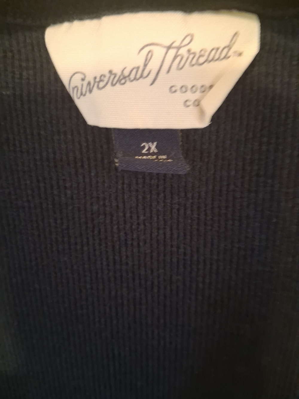 Universal Thread Black Ribbed Knit Top - Picture 3 of 3
